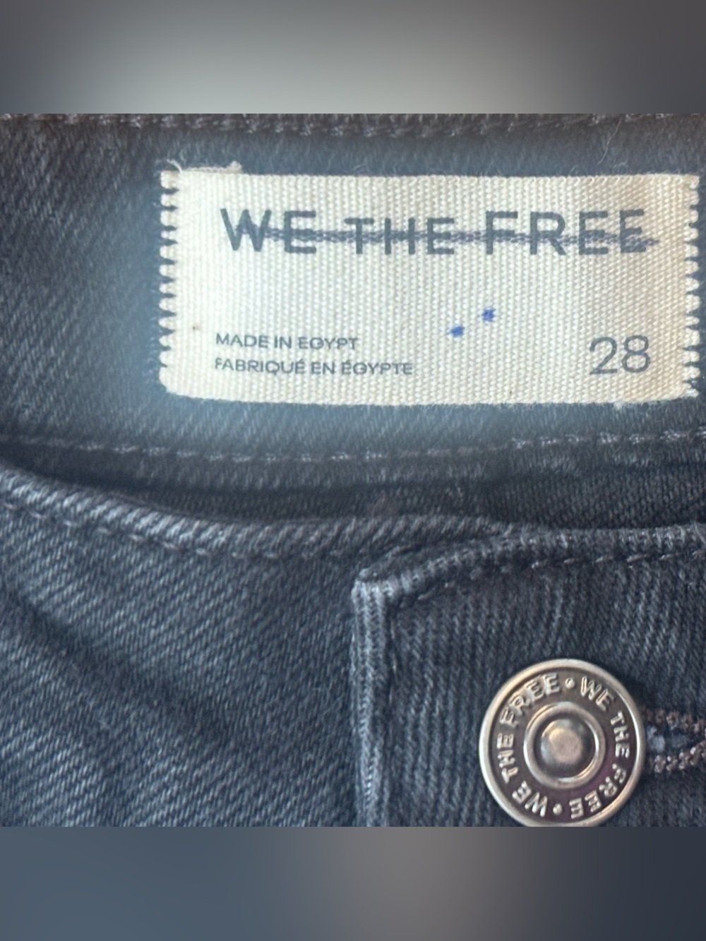 We The Free Emrie Flare Jeans Black High Rise Raw Hem Stretch Boho Festival 28 - Picture 2 of 16
